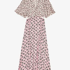 Maje Ralmier Palm-tree Print Woven Midi Dress