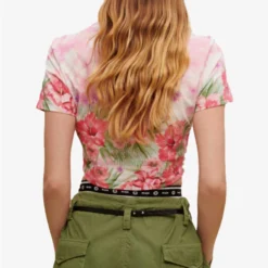 Maje Floral-print Cut-out Cotton T-shirt -Outlet Pique Style Store R04101565 IMPRIME ALT03