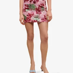 Maje Floral-embellished Sequin Mini Skirt -Outlet Pique Style Store R04101567 ROSES ALT02