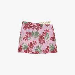 Maje Floral-embellished Sequin Mini Skirt