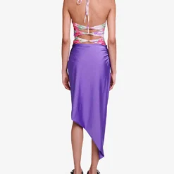 Maje Japre Asymmetric-hem Tiered Woven Skirt -Outlet Pique Style Store R04101580 VIOLETS ALT02