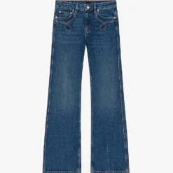 Maje Prany Embroidered Flared Stretch-denim Jeans