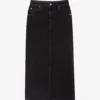 Maje Jextra High-waisted Straight-cut Stretch-denim Midi Skirt