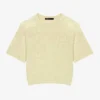 Maje Lace-weave Stretch Cotton-blend T-shirt