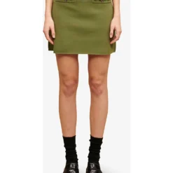 Maje Chain-trim Stretch-woven Mini Skirt -Outlet Pique Style Store R04101811 BRUNS ALT02