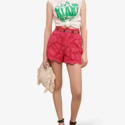 Maje Annick Paisley-embroidered Cotton Shorts -Outlet Pique Style Store R04101885 ROSES ALT01