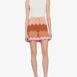 Sandro Capucin Wave-stitch Stretch-knitted Shorts -Outlet Pique Style Store R04102362 NATURELS ALT02