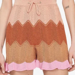 Sandro Capucin Wave-stitch Stretch-knitted Shorts -Outlet Pique Style Store R04102362 NATURELS ALT04