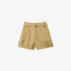 Sandro Belted High-rise Woven Shorts