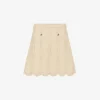 Sandro Amba Scalloped-hem Stretch-knit Mini Skirt