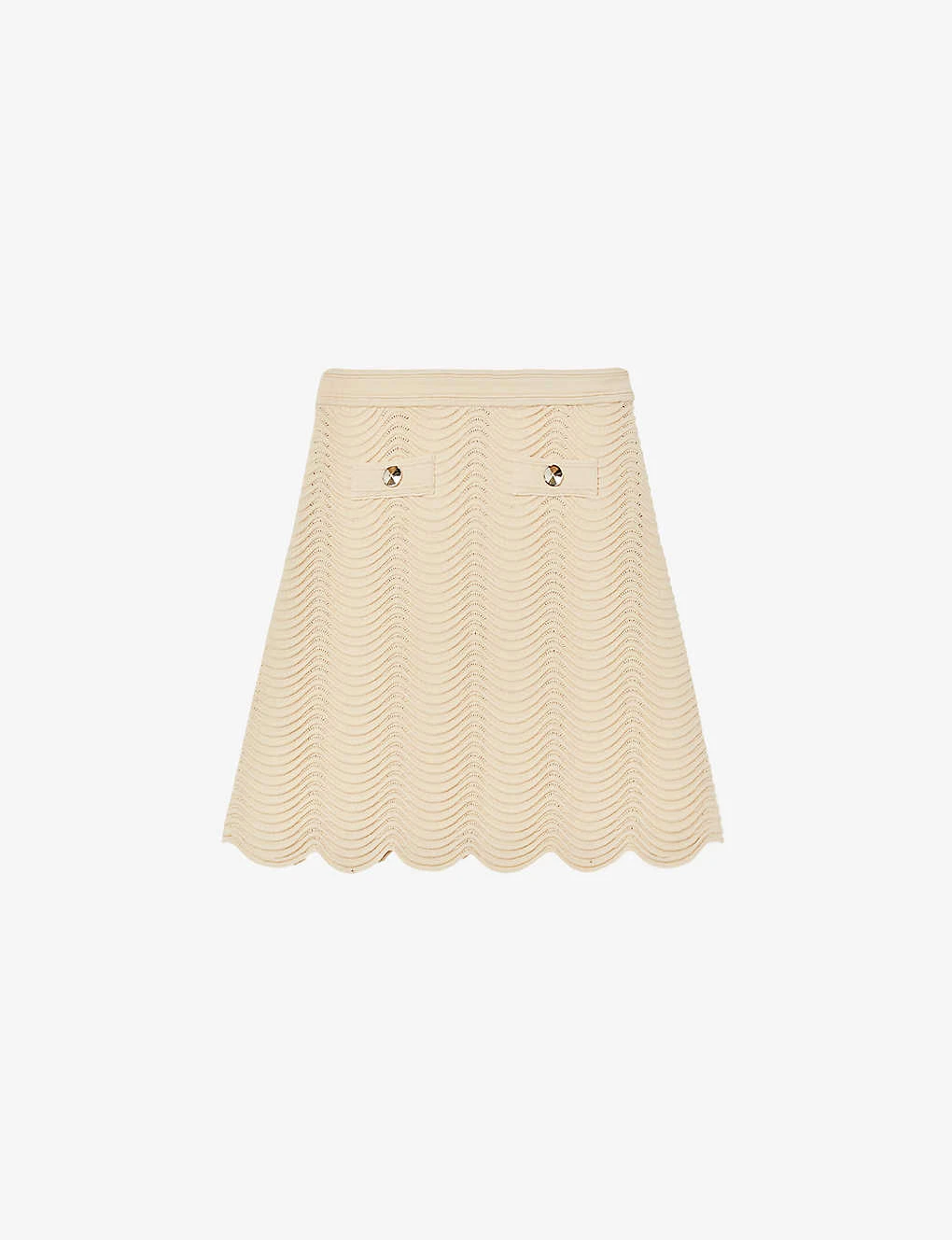 Sandro Amba Scalloped-hem Stretch-knit Mini Skirt 1 Sandro Amba Scalloped-hem Stretch-knit Mini Skirt
