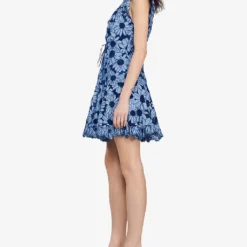 Sandro Daisy-guipure Woven Mini Dress -Outlet Pique Style Store R04102427 BLEUS ALT02