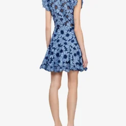 Sandro Daisy-guipure Woven Mini Dress -Outlet Pique Style Store R04102427 BLEUS ALT03