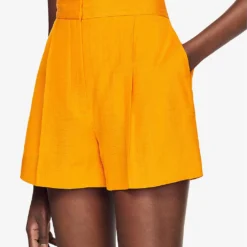 Sandro Benjamin High-rise Woven Shorts 9 Sandro Benjamin High-rise Woven Shorts -Outlet Pique Style Store R04102437 JAUNESORANGES ALT04