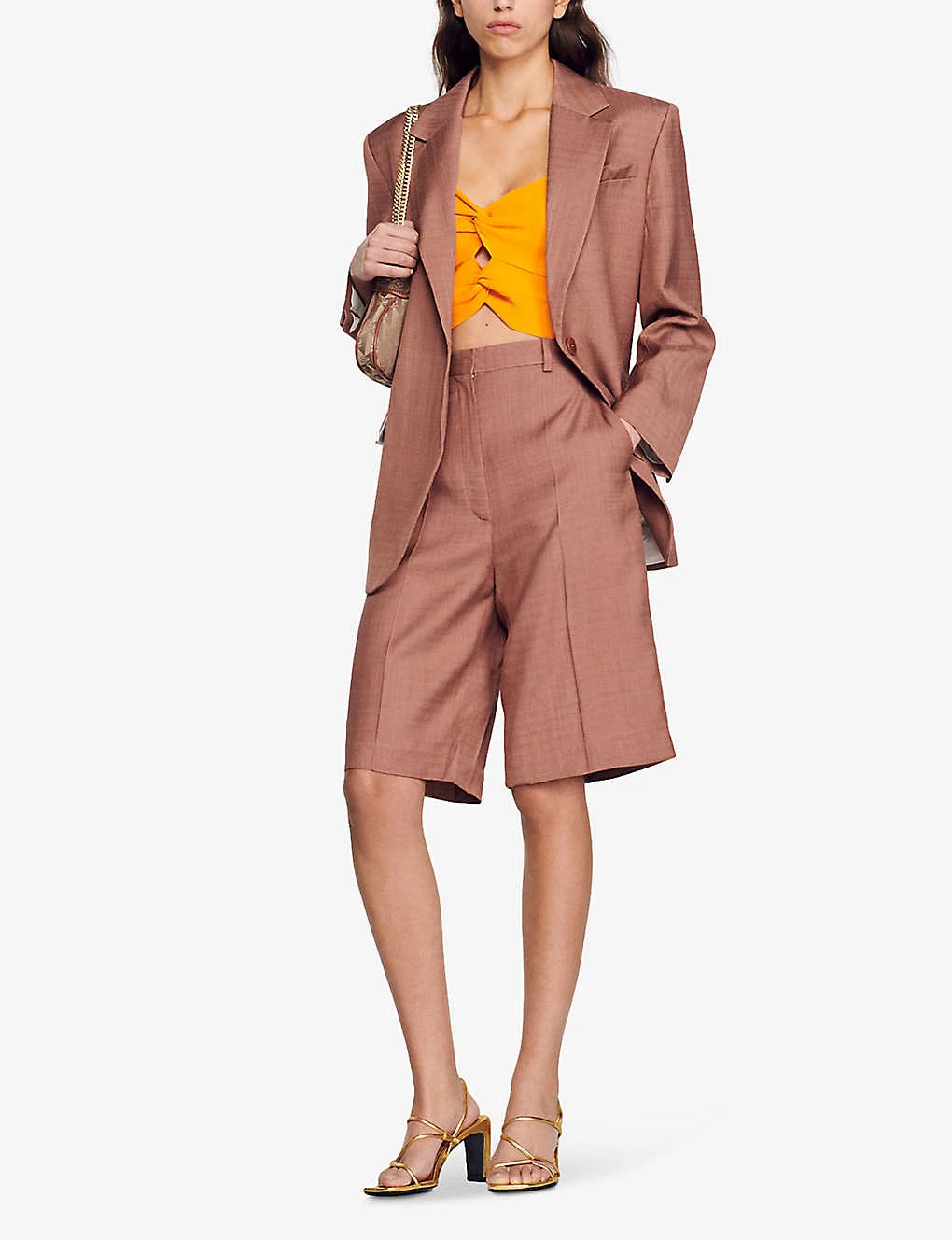 Sandro Aristide Straight-leg Mid-rise Cotton Shorts 2 Sandro Aristide Straight-leg Mid-rise Cotton Shorts - Image 2