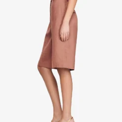 Sandro Aristide Straight-leg Mid-rise Cotton Shorts 7 Sandro Aristide Straight-leg Mid-rise Cotton Shorts -Outlet Pique Style Store R04102455 BRUNS ALT02