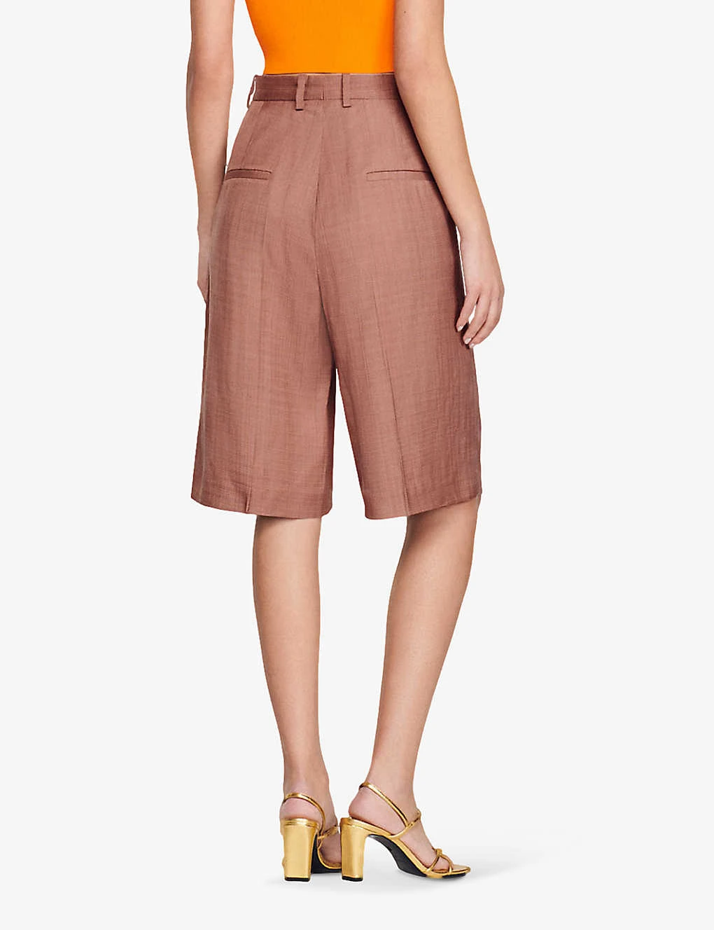 Sandro Aristide Straight-leg Mid-rise Cotton Shorts 4 Sandro Aristide Straight-leg Mid-rise Cotton Shorts - Image 4