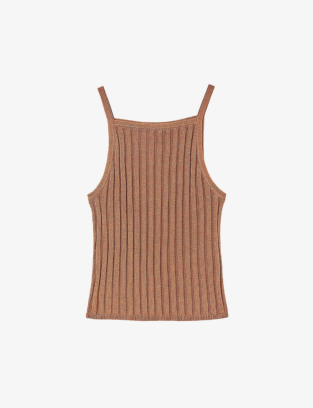 Sandro Laos Metallic Cropped Stretch-knit Top 1 Sandro Laos Metallic Cropped Stretch-knit Top