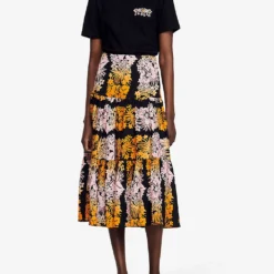 Sandro Logo Crystal-embellished Cotton T-shirt -Outlet Pique Style Store R04102642 NOIRGRIS ALT01