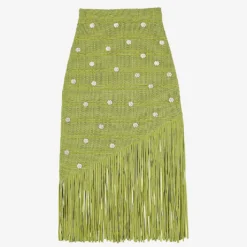 Sandro Anne Laure Fringe-embellished Woven Midi Skirt