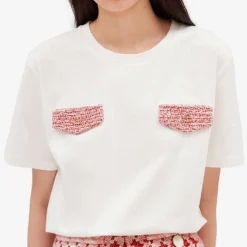 CLAUDIE PIERLOT Patch-pocket Cotton T-shirt 9 CLAUDIE PIERLOT Patch-pocket Cotton T-shirt -Outlet Pique Style Store R04103292 NATURELS ALT04