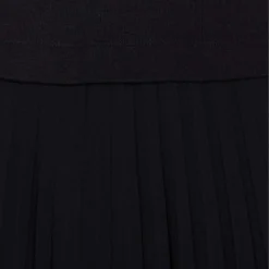 CLAUDIE PIERLOT Tradi Pleated Skirt Stretch-cotton Dress -Outlet Pique Style Store R04103316 BLEUS ALT05