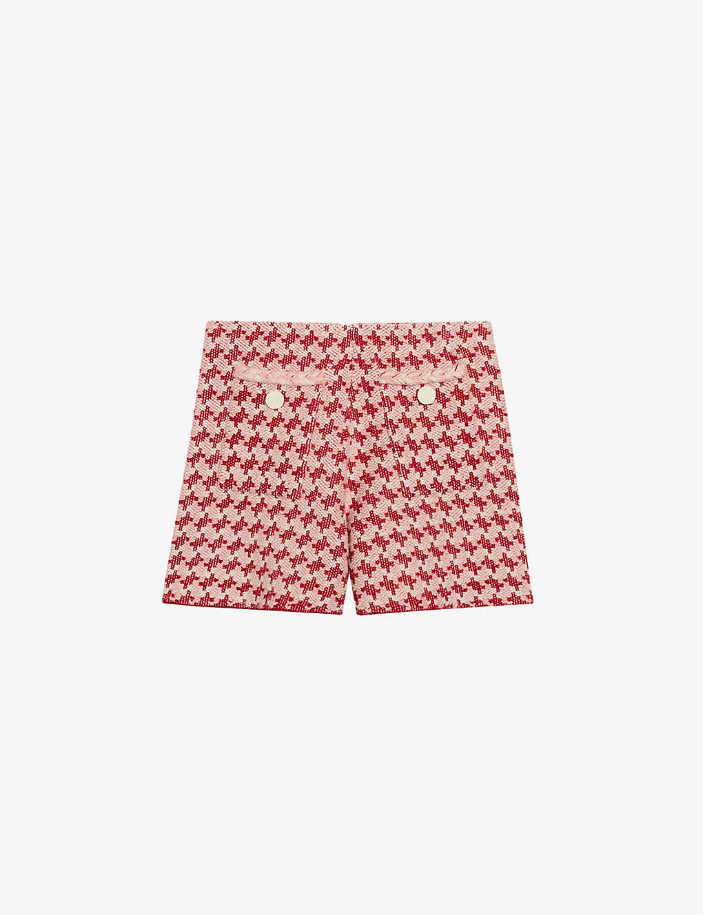 CLAUDIE PIERLOT Houndstooth-print Tweed Knitted Shorts 1 CLAUDIE PIERLOT Houndstooth-print Tweed Knitted Shorts