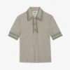 CLAUDIE PIERLOT Tioui Abstract-print Stretch-woven Polo Shirt