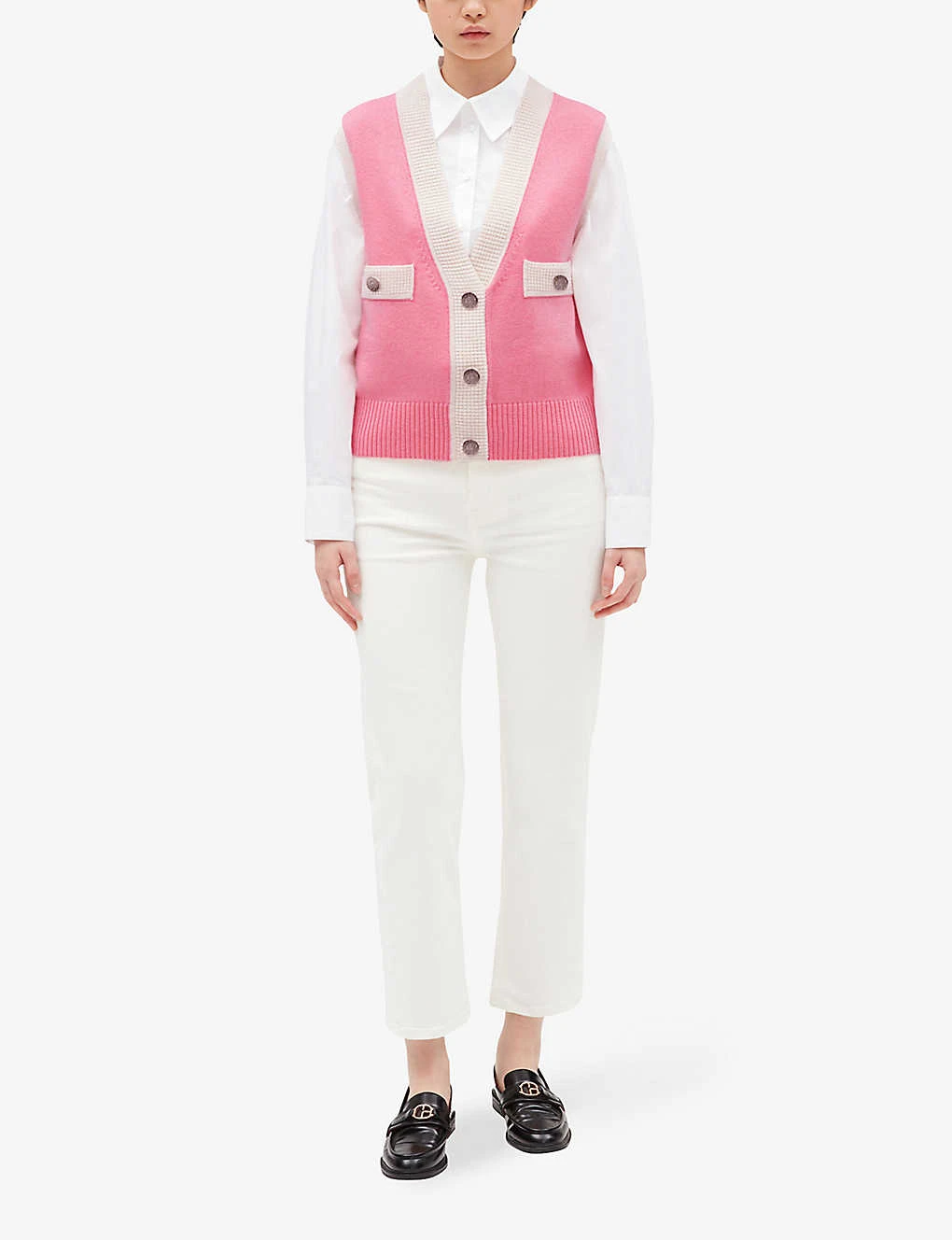 CLAUDIE PIERLOT Sleeveless Decorative-buttoned Knitted Vest 2 CLAUDIE PIERLOT Sleeveless Decorative-buttoned Knitted Vest - Image 2