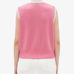 CLAUDIE PIERLOT Sleeveless Decorative-buttoned Knitted Vest 8 CLAUDIE PIERLOT Sleeveless Decorative-buttoned Knitted Vest -Outlet Pique Style Store R04103405 ROSES ALT03