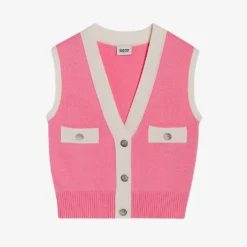 CLAUDIE PIERLOT Sleeveless Decorative-buttoned Knitted Vest