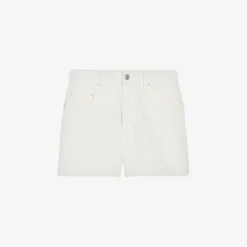 CLAUDIE PIERLOT Logo-patch Mid-rise Denim Shorts
