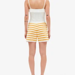 CLAUDIE PIERLOT Striped Button Terry Cotton-blend Shorts 8 CLAUDIE PIERLOT Striped Button Terry Cotton-blend Shorts -Outlet Pique Style Store R04103431 DIVERS ALT03