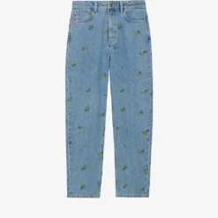 CLAUDIE PIERLOT Mimosa Floral-embroidered Straight-leg High-rise Jeans