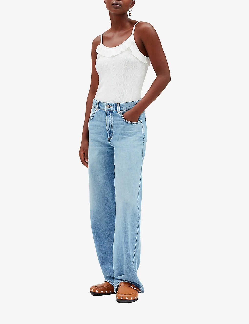 CLAUDIE PIERLOT Murmuri Ruffle-trim Woven Vest Top 2 CLAUDIE PIERLOT Murmuri Ruffle-trim Woven Vest Top - Image 2