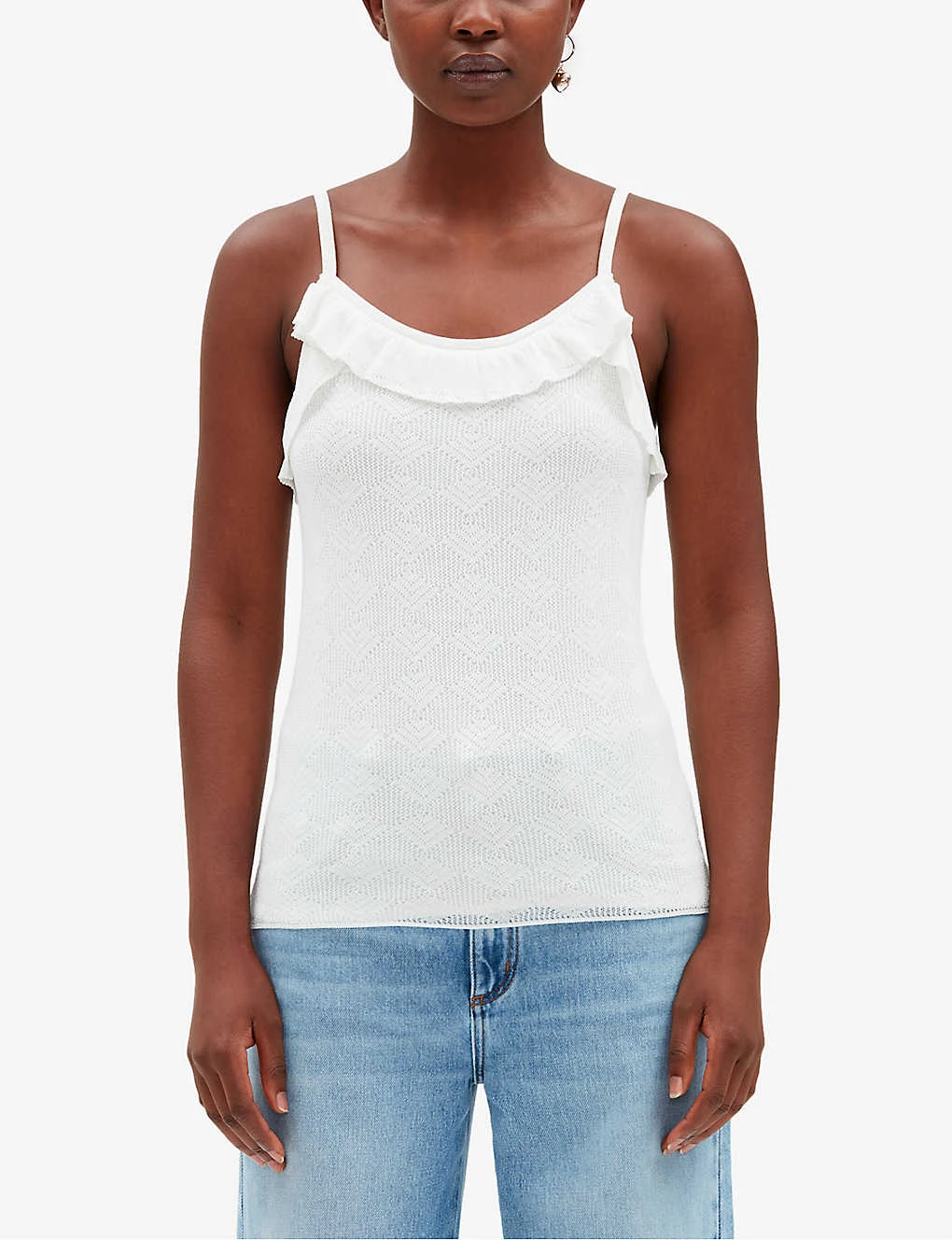 CLAUDIE PIERLOT Murmuri Ruffle-trim Woven Vest Top 3 CLAUDIE PIERLOT Murmuri Ruffle-trim Woven Vest Top - Image 3