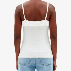 CLAUDIE PIERLOT Murmuri Ruffle-trim Woven Vest Top 8 CLAUDIE PIERLOT Murmuri Ruffle-trim Woven Vest Top -Outlet Pique Style Store R04103456 NATURELS ALT03