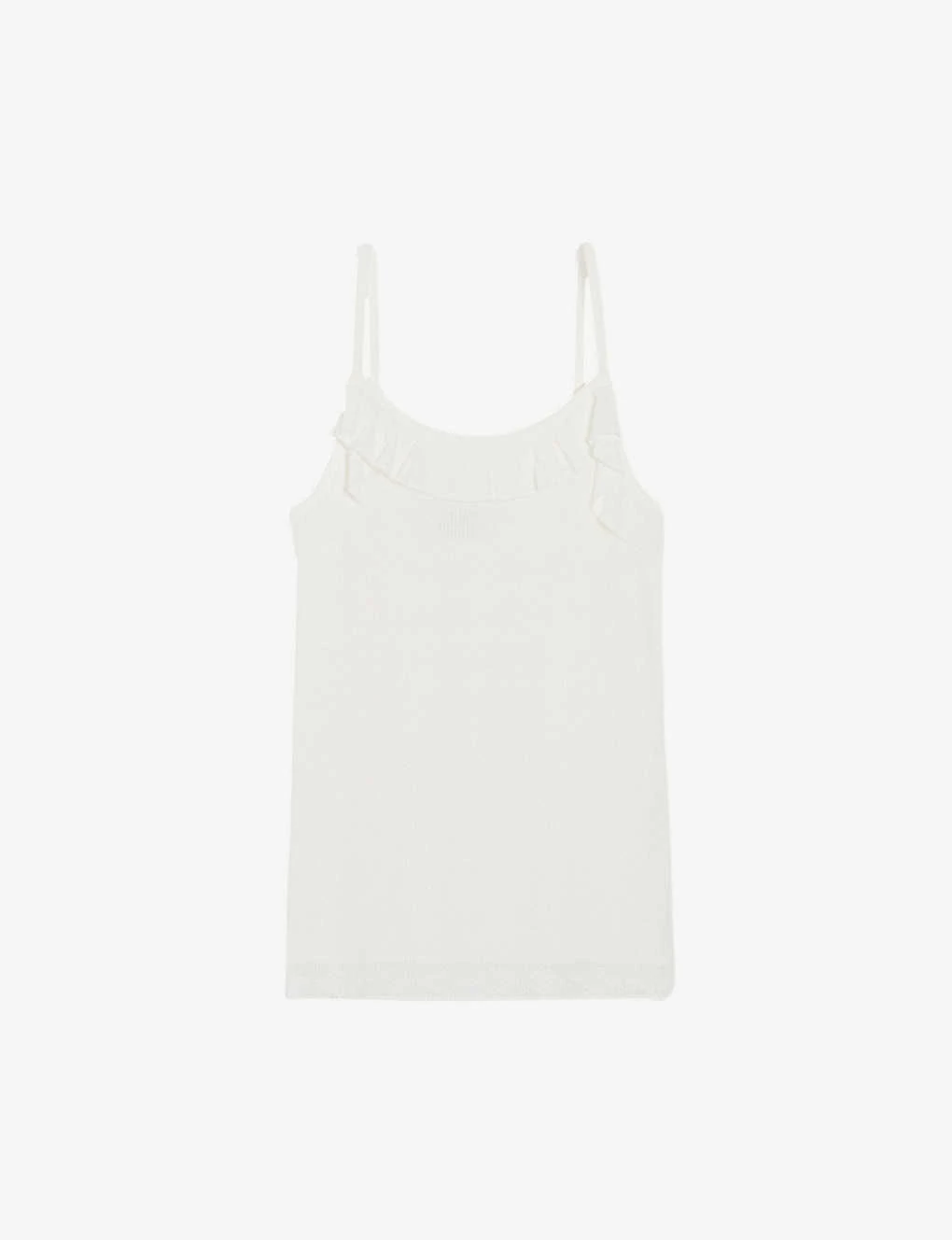 CLAUDIE PIERLOT Murmuri Ruffle-trim Woven Vest Top 1 CLAUDIE PIERLOT Murmuri Ruffle-trim Woven Vest Top