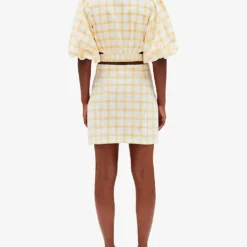 CLAUDIE PIERLOT Check-pattern Patch Pocket Cotton Mini Skirt -Outlet Pique Style Store R04103461 DIVERS ALT03