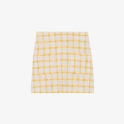 CLAUDIE PIERLOT Check-pattern Patch Pocket Cotton Mini Skirt