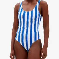 CLAUDIE PIERLOT Telio Striped Scoop-neck Swimsuit -Outlet Pique Style Store R04103472 DIVERS ALT02