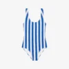 CLAUDIE PIERLOT Telio Striped Scoop-neck Swimsuit