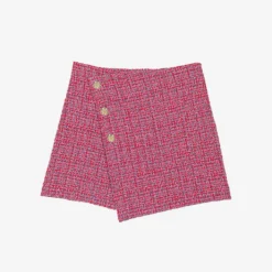 Maje Jolia Checked Asymmetric Tweed Mini Skirt