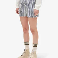 CLAUDIE PIERLOT Evy Striped Cotton Shorts 7 CLAUDIE PIERLOT Evy Striped Cotton Shorts -Outlet Pique Style Store R04104028 DIVERS ALT02