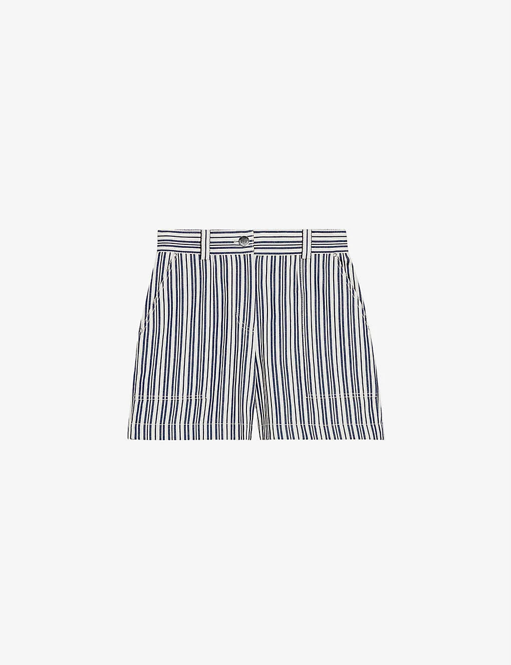 CLAUDIE PIERLOT Evy Striped Cotton Shorts 1 CLAUDIE PIERLOT Evy Striped Cotton Shorts