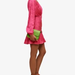 Maje Pleated Draped Recycled Polyester-blend Mini Dress -Outlet Pique Style Store R04104076 ROSES ALT02