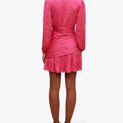 Maje Pleated Draped Recycled Polyester-blend Mini Dress -Outlet Pique Style Store R04104076 ROSES ALT03