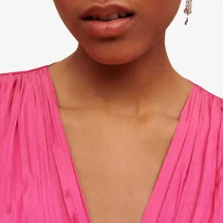 Maje Pleated Draped Recycled Polyester-blend Mini Dress -Outlet Pique Style Store R04104076 ROSES ALT04