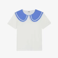 CLAUDIE PIERLOT Tino Peter Pan Collar Cotton-jersey T-shirt