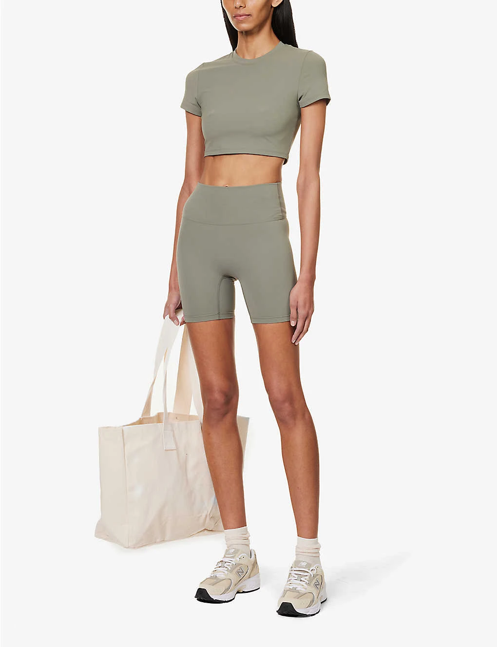 Fitted Cropped Stretch-woven T-shirt 2 Fitted Cropped Stretch-woven T-shirt - Image 2